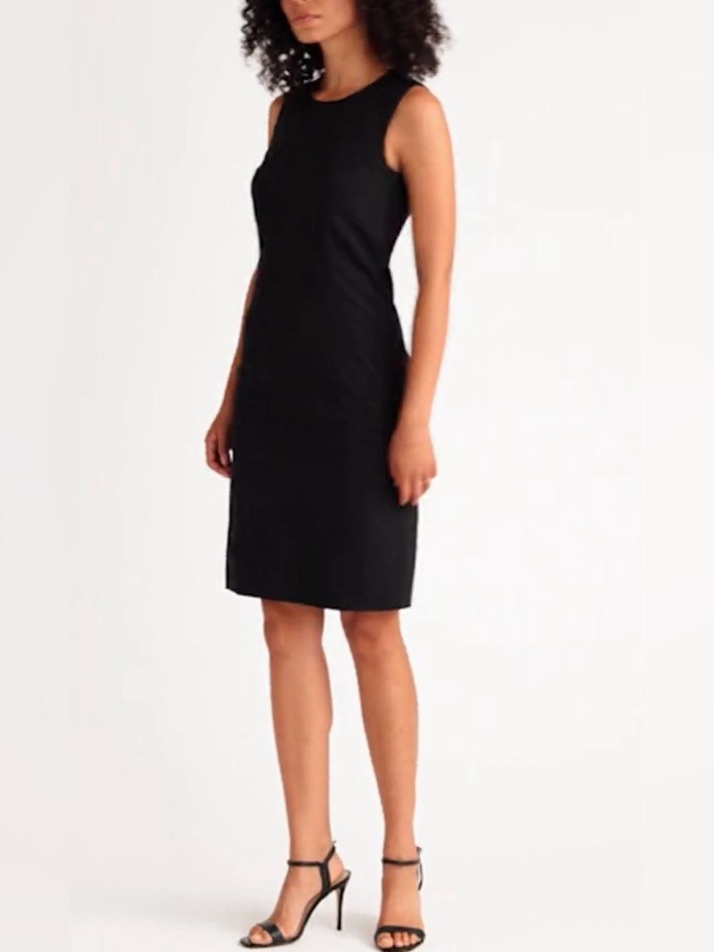 BOSS 12 Black Dirusa Tropical Stretch Wool Sleeveless Pencil Suiting Dress